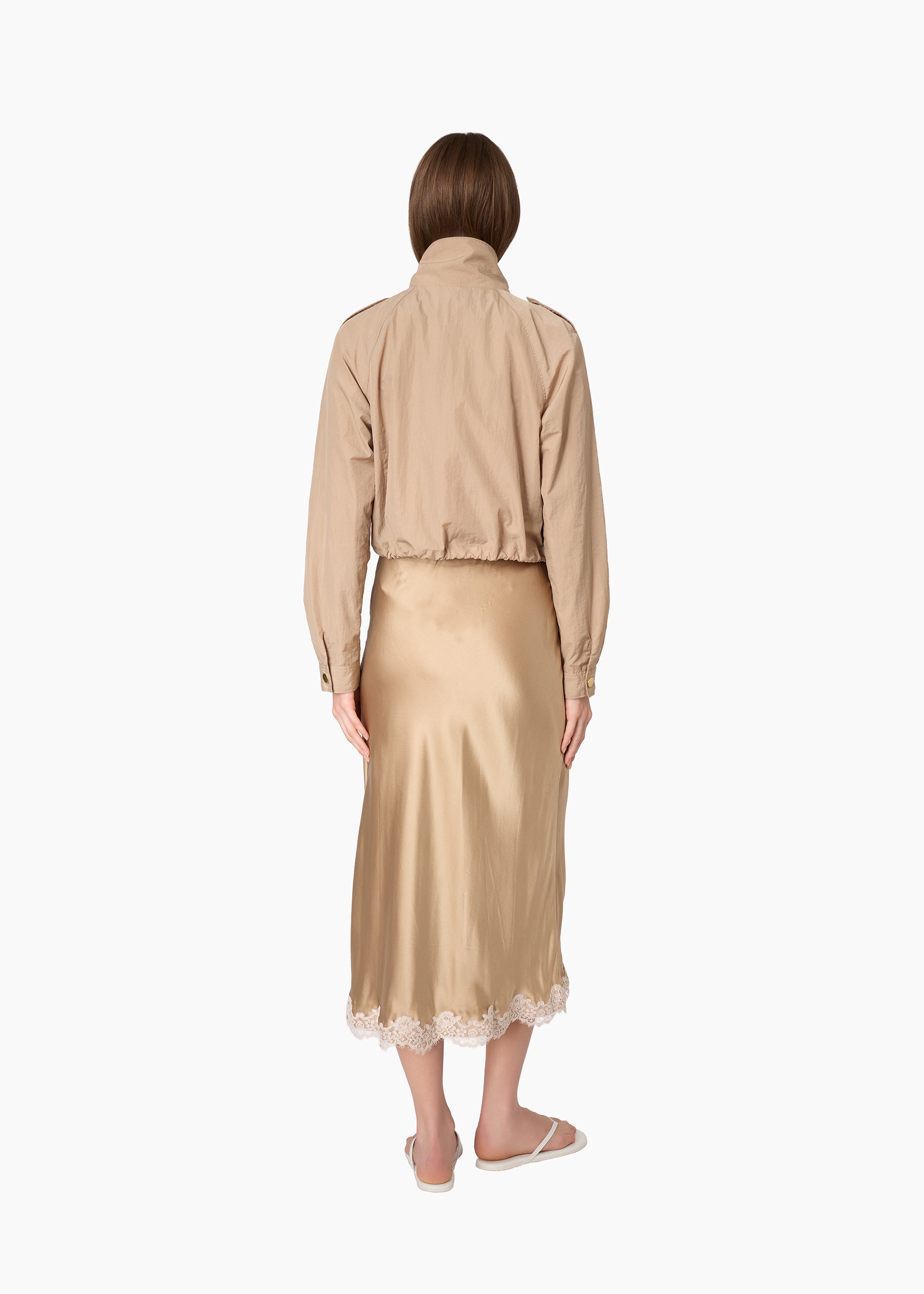 Teagan Silk Midi Skirt Birch