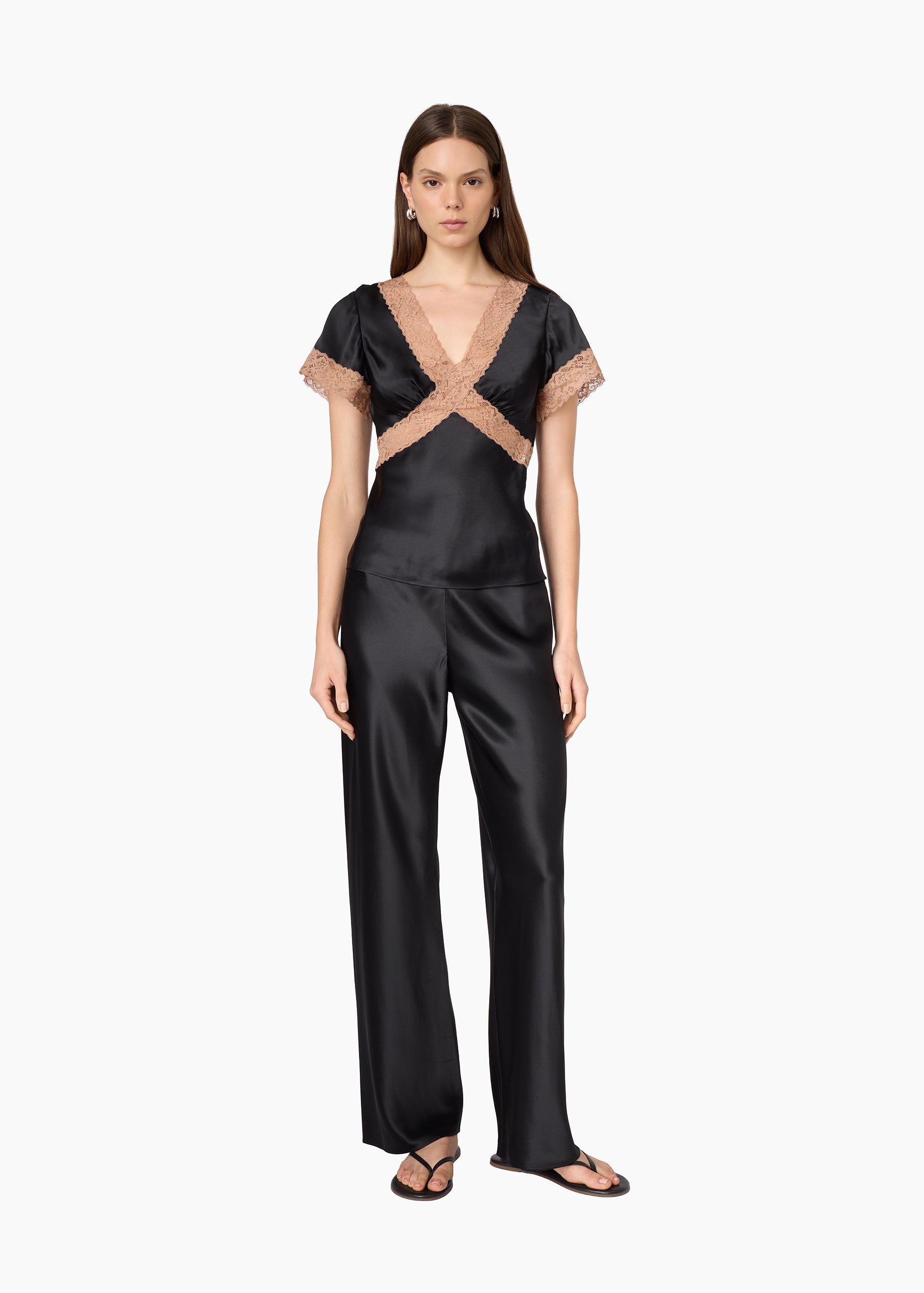 Romola Silk Top Black