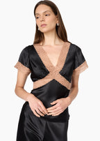 Romola Silk Top Black