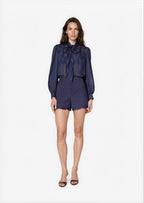 Rema Jacquard Top Navy