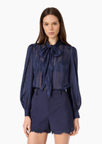 Rema Jacquard Top Navy