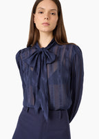 Rema Jacquard Top Navy