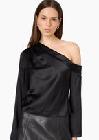 Celeste Asymmetrical Top Black