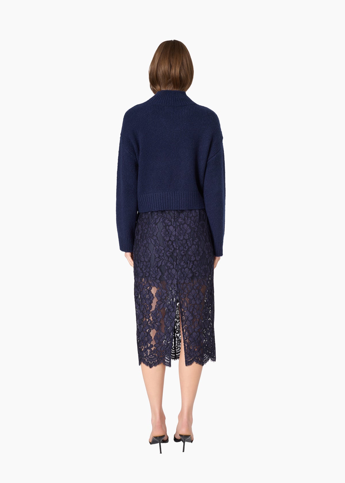 Catherine Cashmere Cropped Sweater Navy