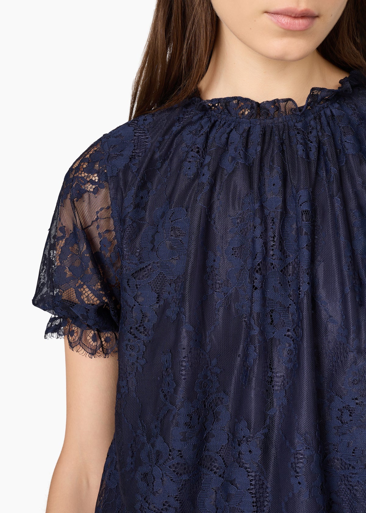 Geraldine Lace Top Navy