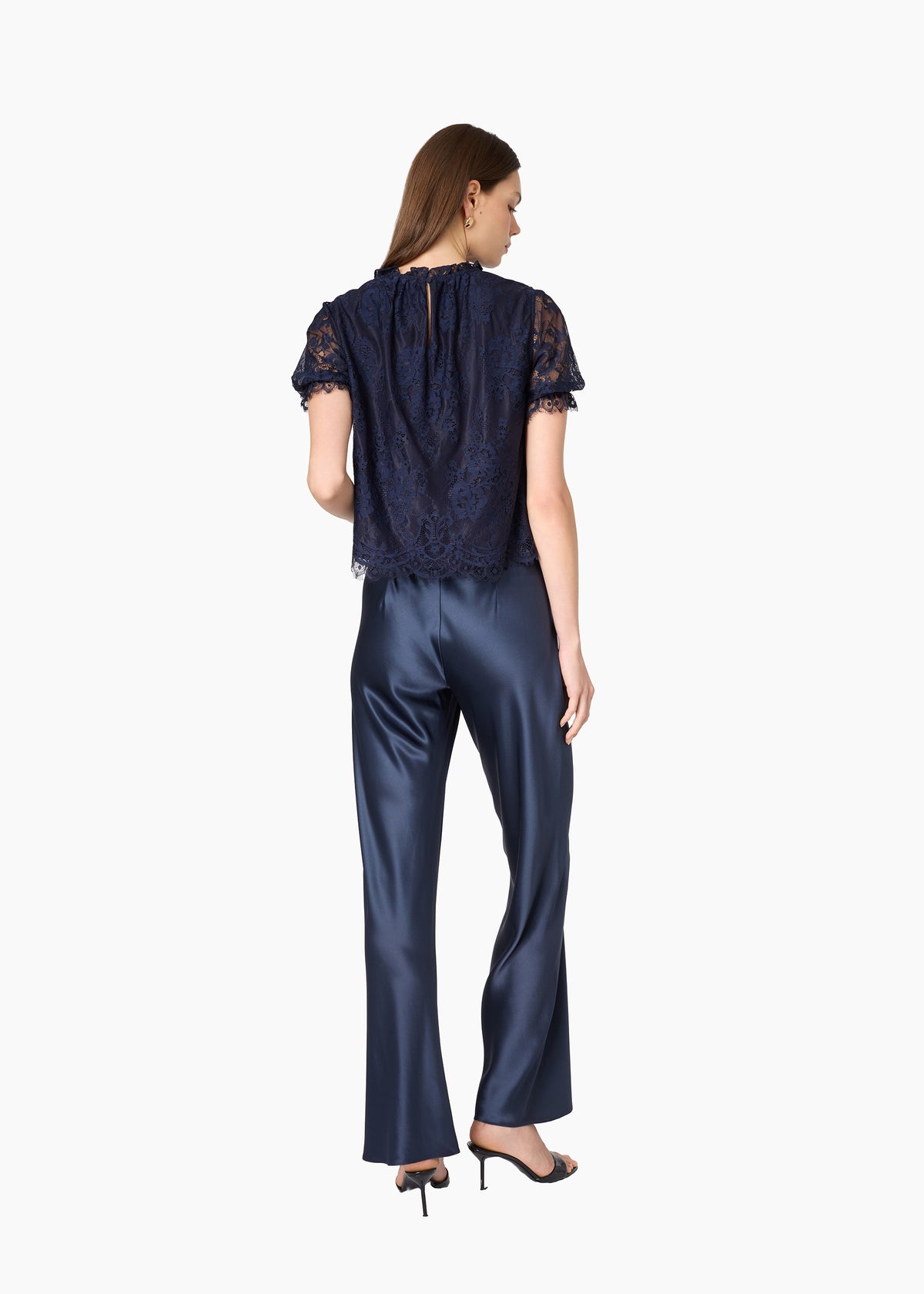 Geraldine Lace Top Navy