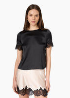 Marguerite Silk Top Black