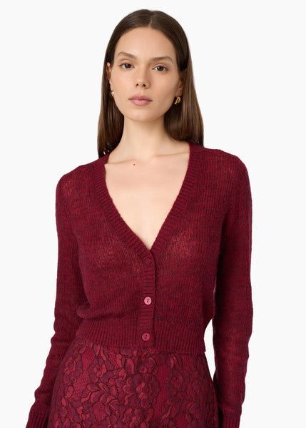 Sonny Mohair Wool Cardigan Compote – CAMI NYC