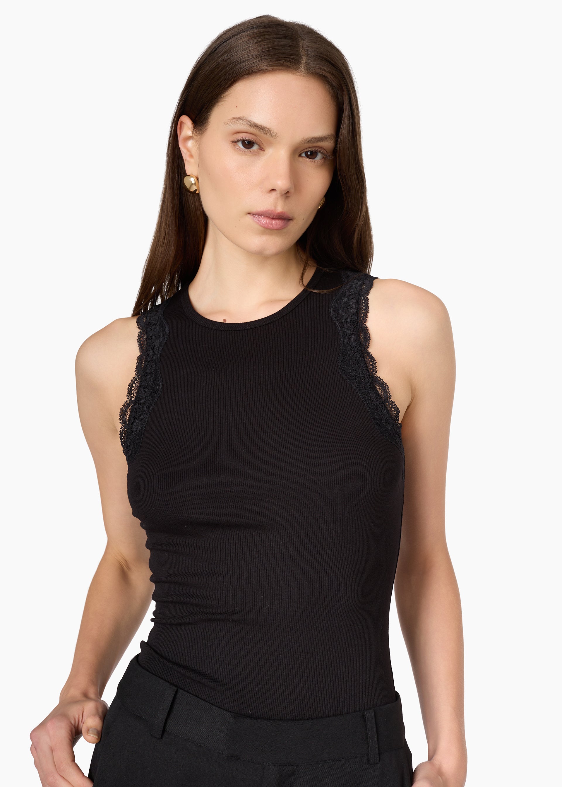 Rian Rib Knit Tank Black – CAMI NYC