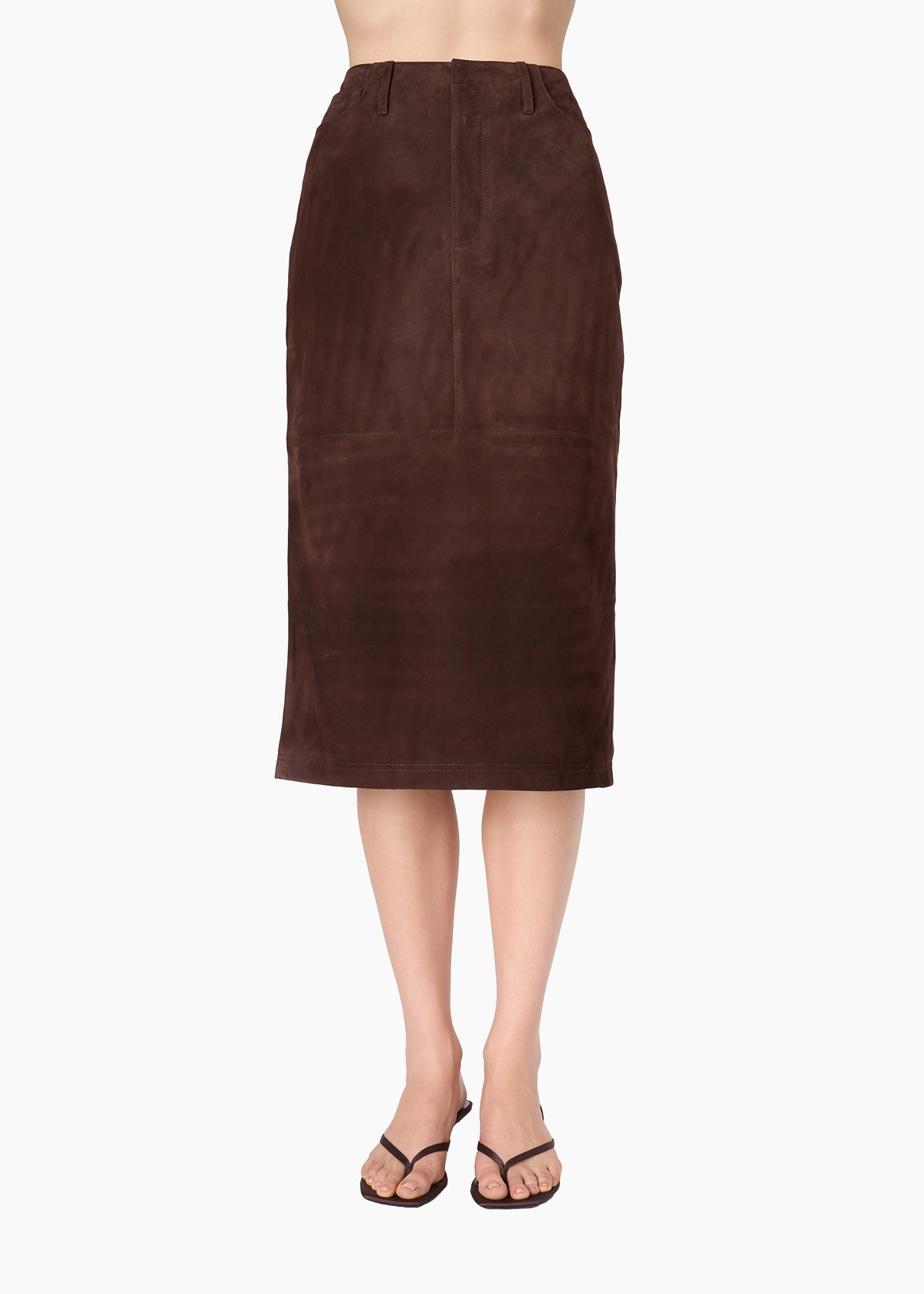 Jodi Suede Skirt Dark Umber
