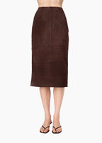 Jodi Suede Skirt Dark Umber