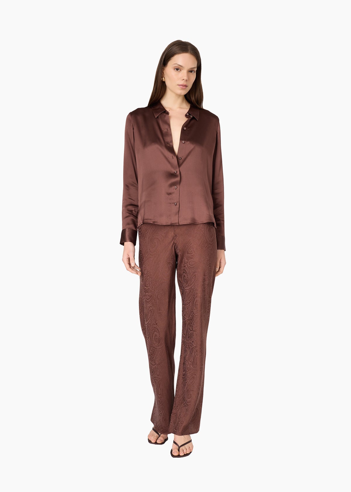 Bristol Mid Rise Jacquard Pant Umber