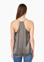Racer Charmeuse Camisole Gunmetal