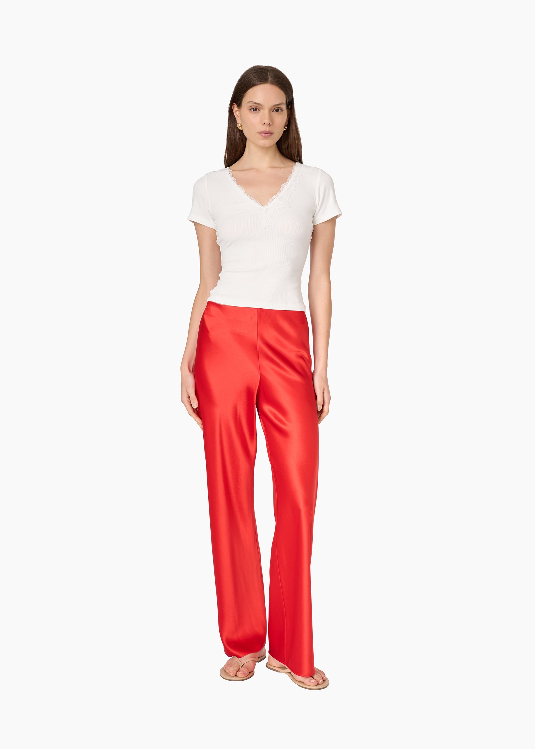 Sana Rib Knit Tee White – CAMI NYC