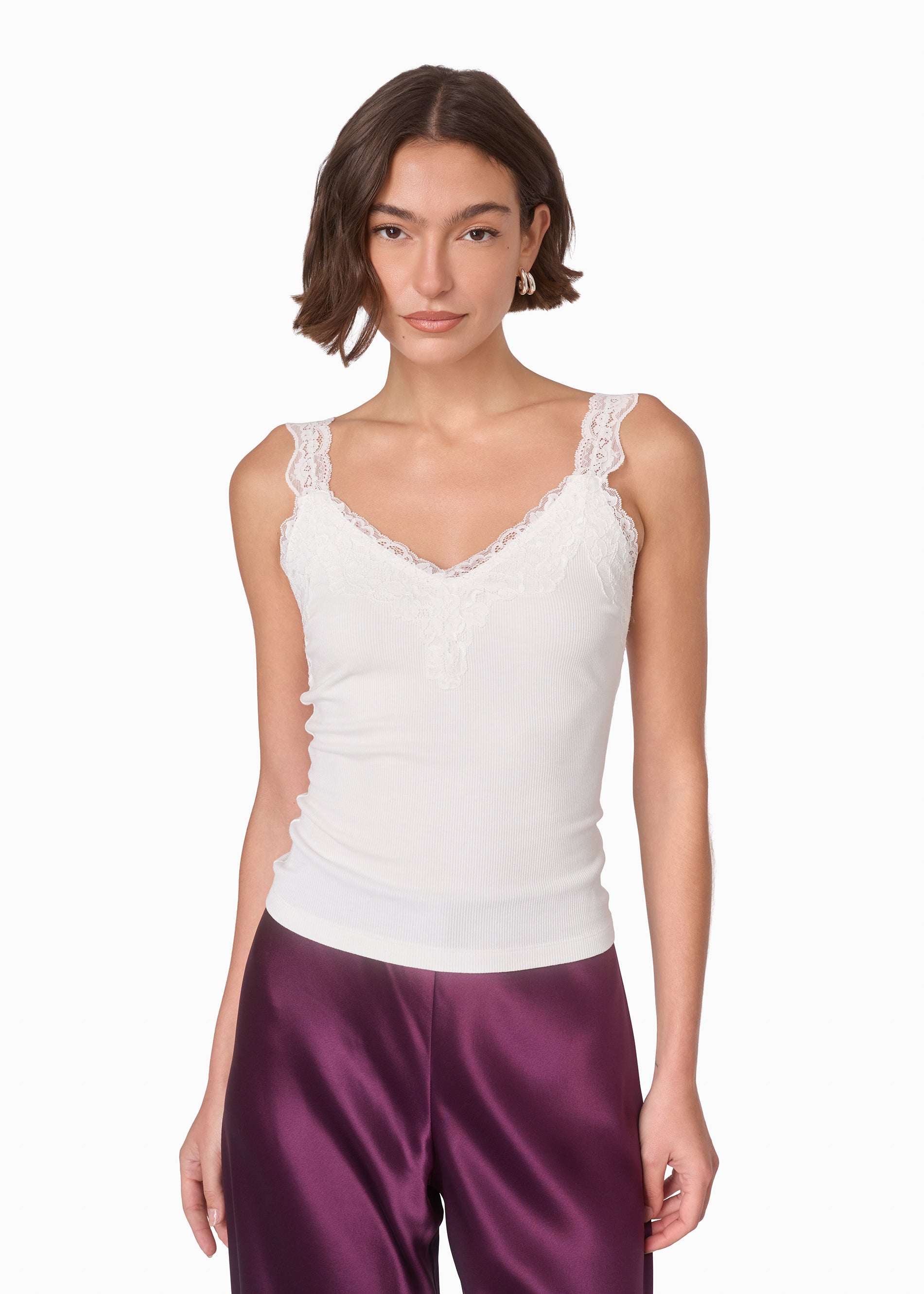 Lani Rib Knit Tank White – CAMI NYC