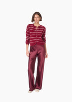 Benning Cashmere Striped Cardigan Plum Stripe