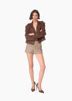 Saskia Suede Jacket Dark Umber