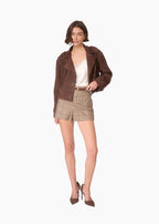 Saskia Suede Jacket Dark Umber