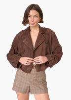 Saskia Suede Jacket Dark Umber