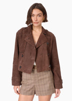 Saskia Suede Jacket Dark Umber