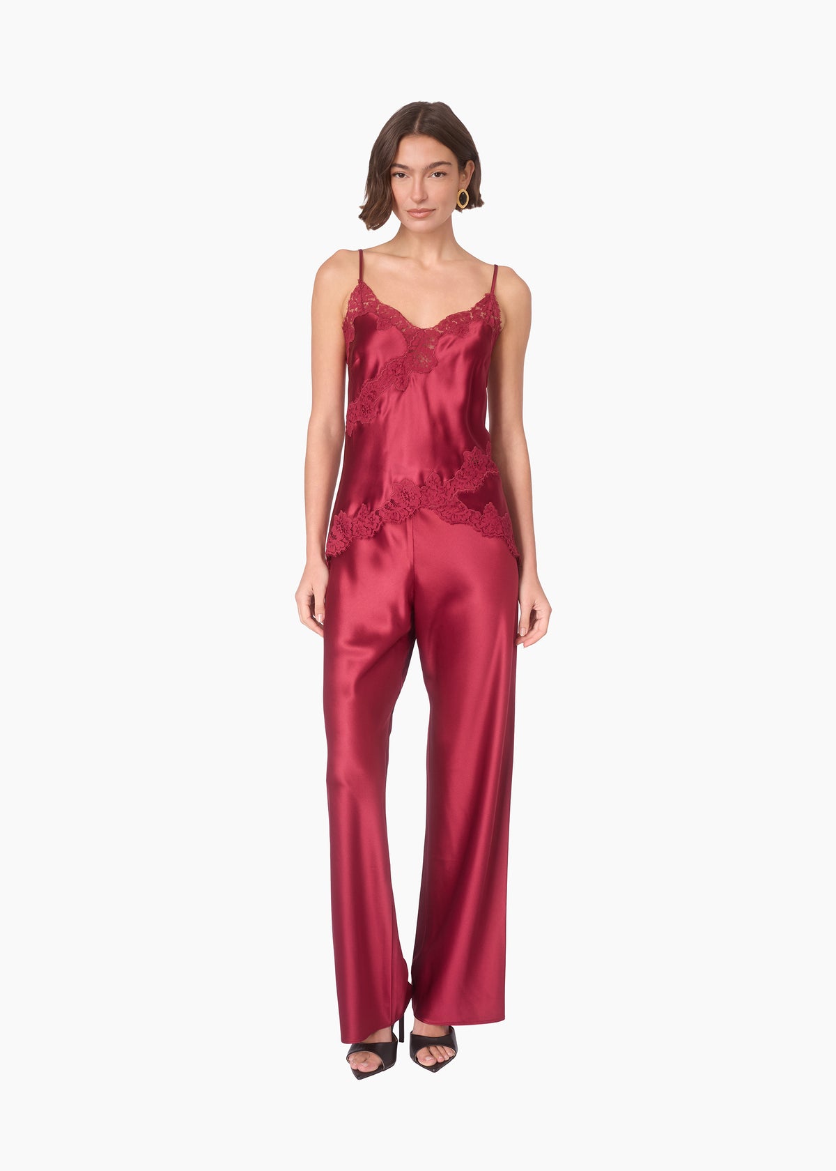 Deena Satin Camisole Cherry Wine