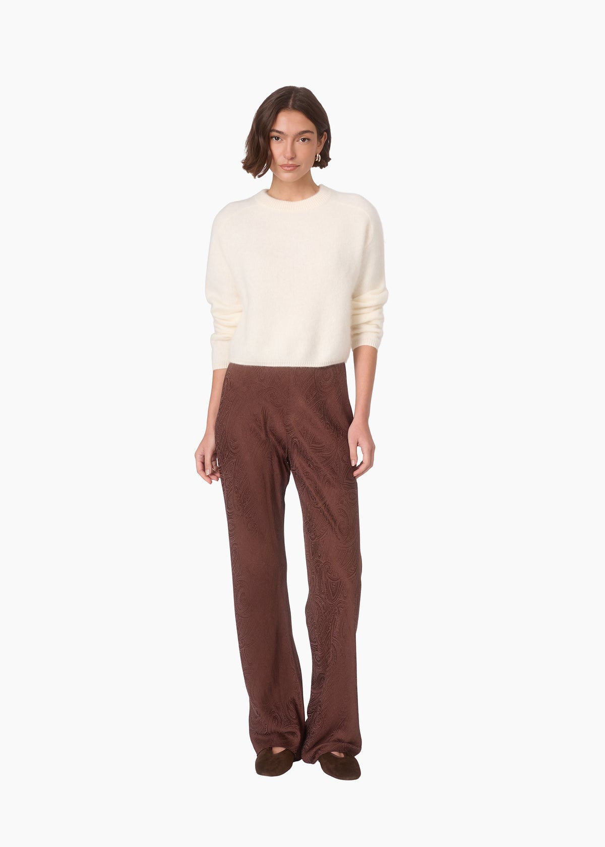 Bristol Mid Rise Jacquard Pant Umber