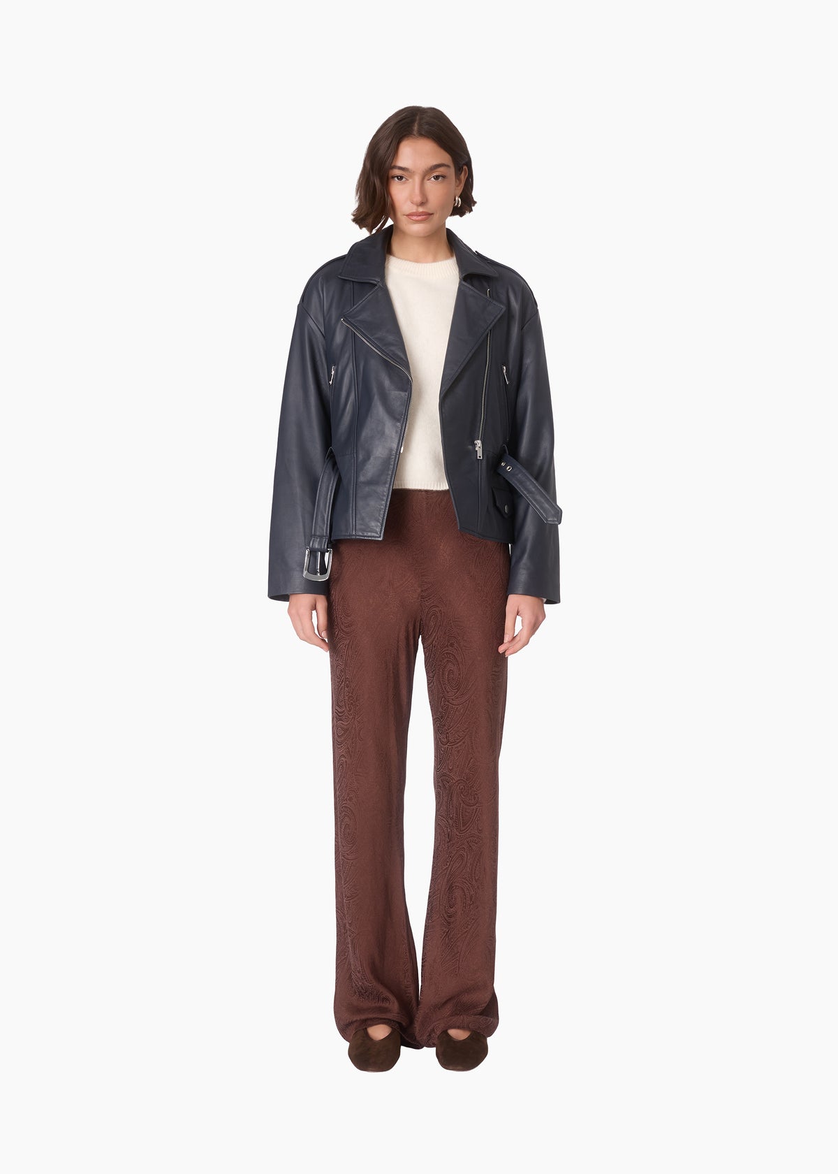 Bristol Mid Rise Jacquard Pant Umber