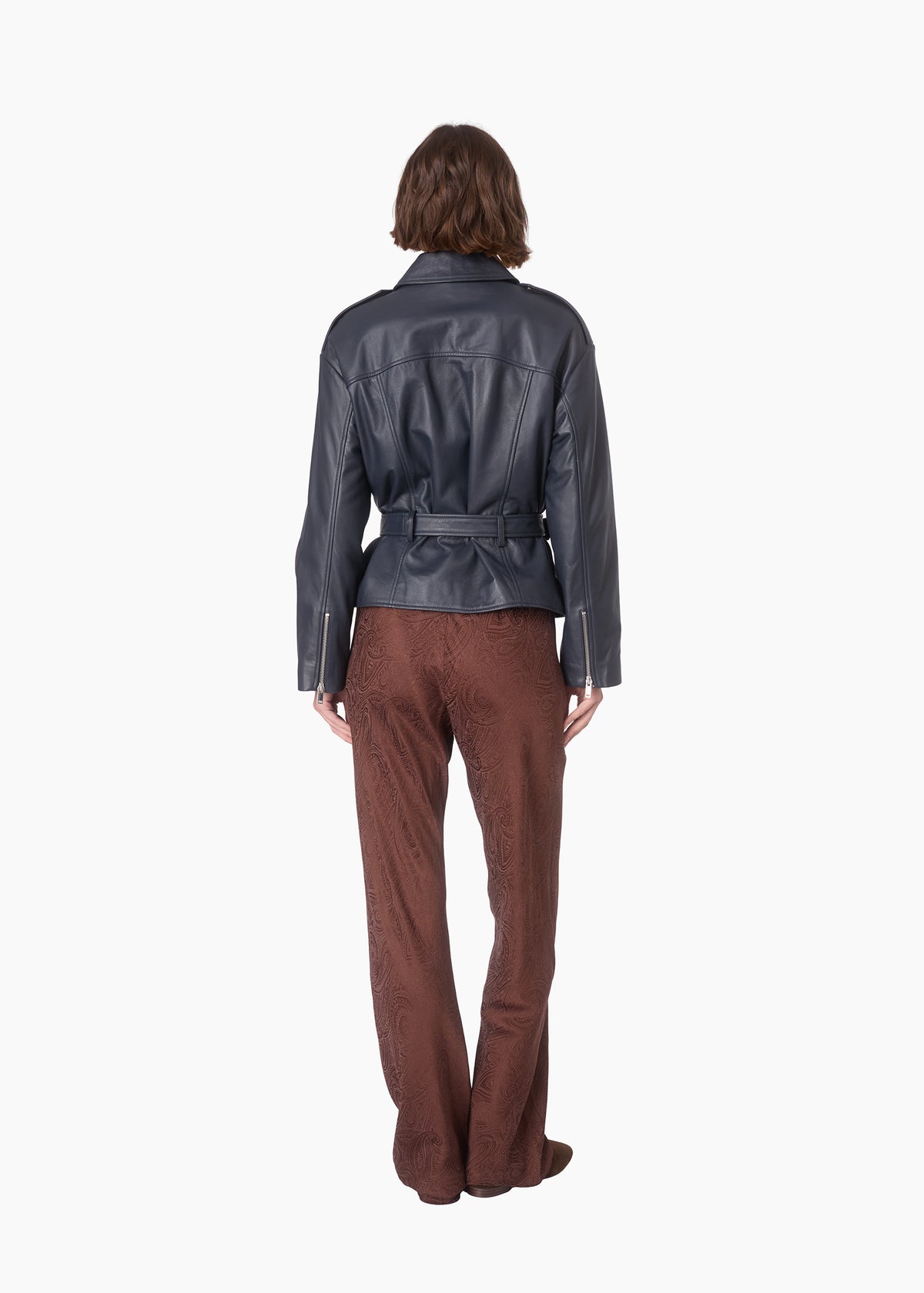 Dorrit Genuine Leather Jacket Navy