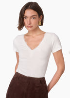 Sana Rib Knit Tee White