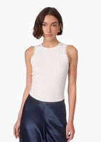 Rian Rib Knit Tank White