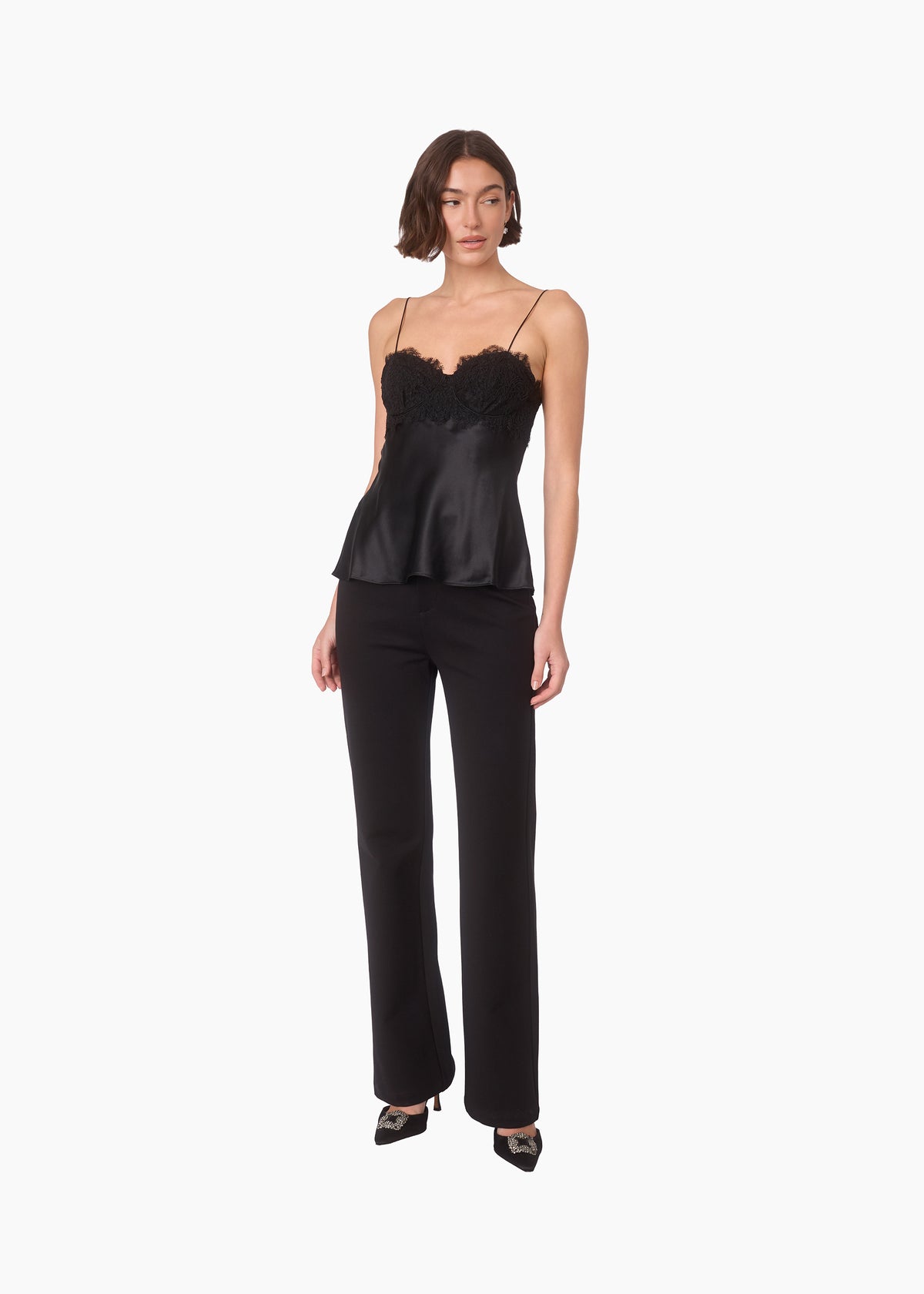 Margie High Rise Ponte Pant Black