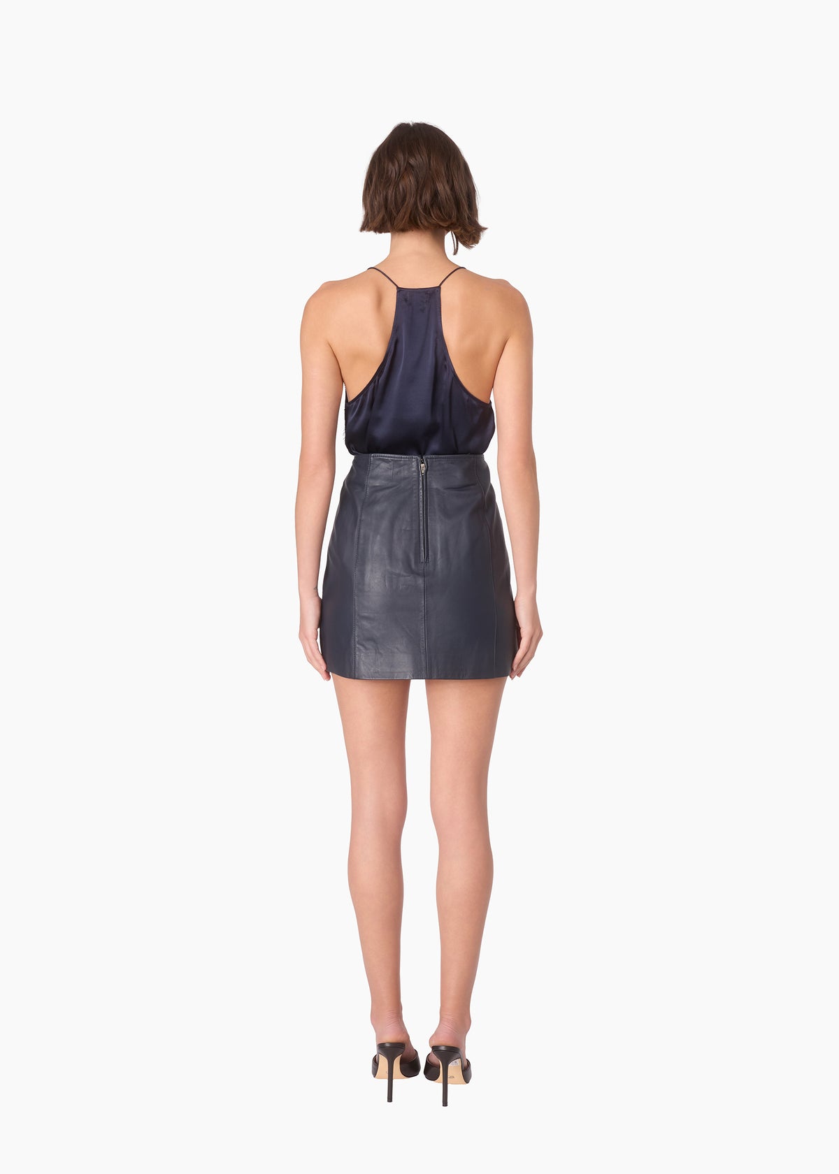Racer Charmeuse Camisole Navy