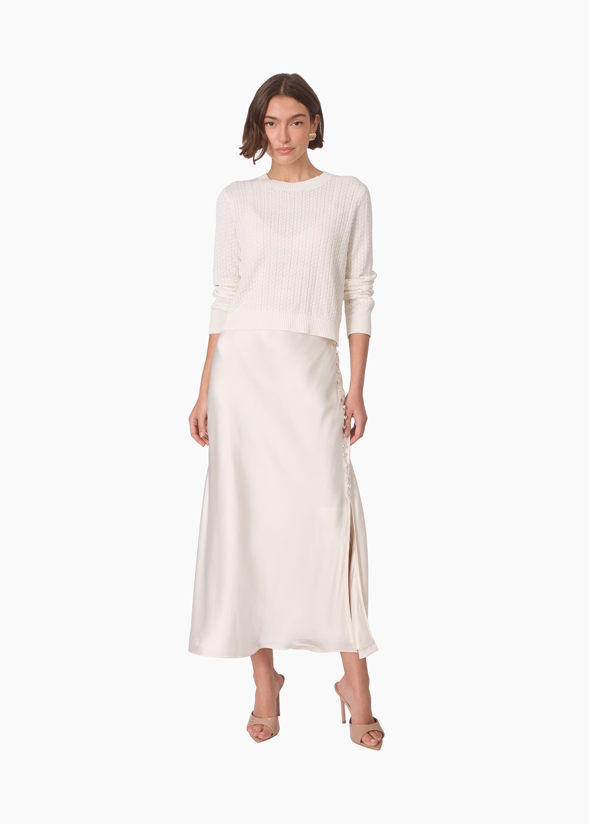 Guynan Silk Maxi Skirt Macadamia