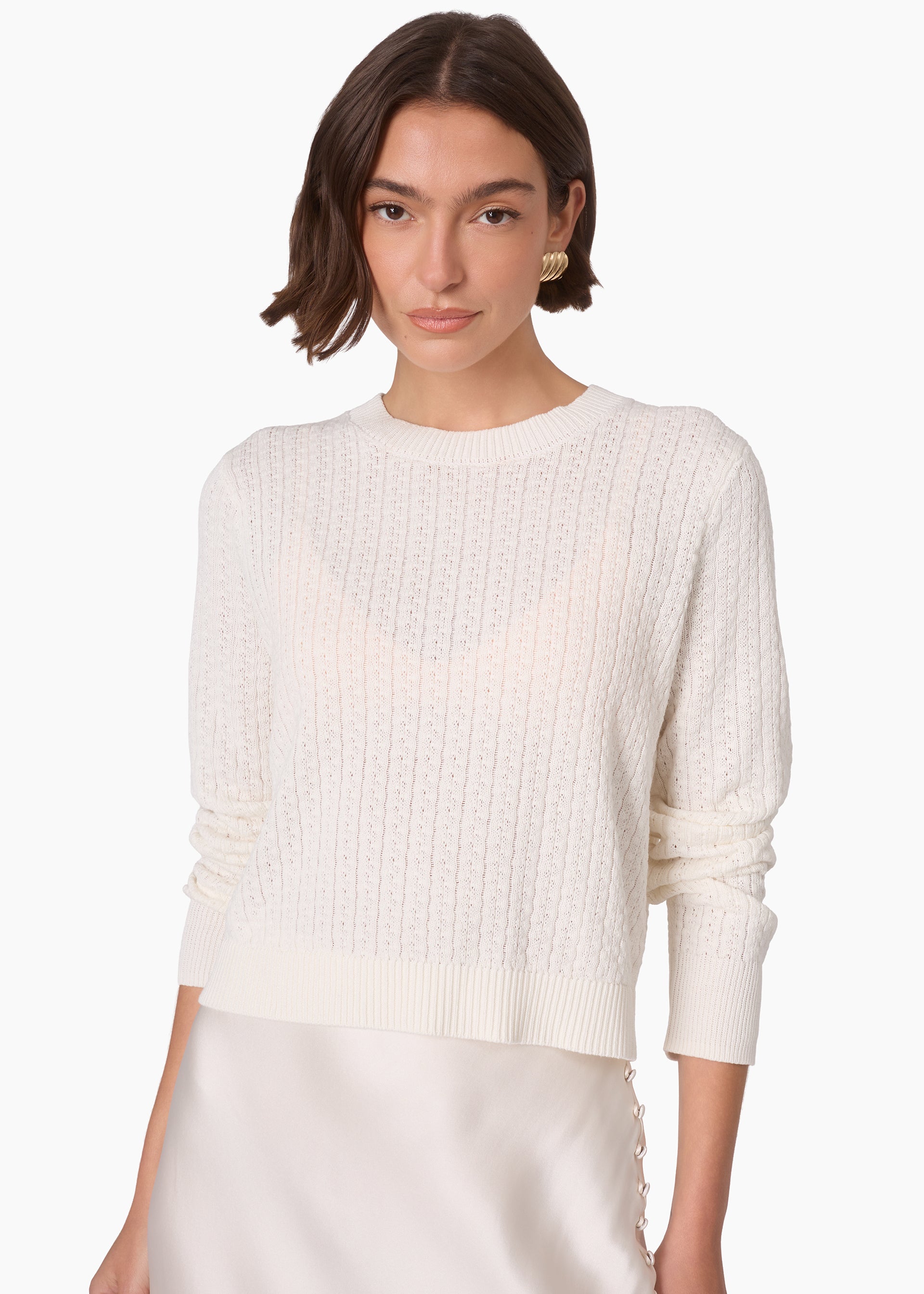 Lesley Cropped Sweater Macadamia – CAMI NYC