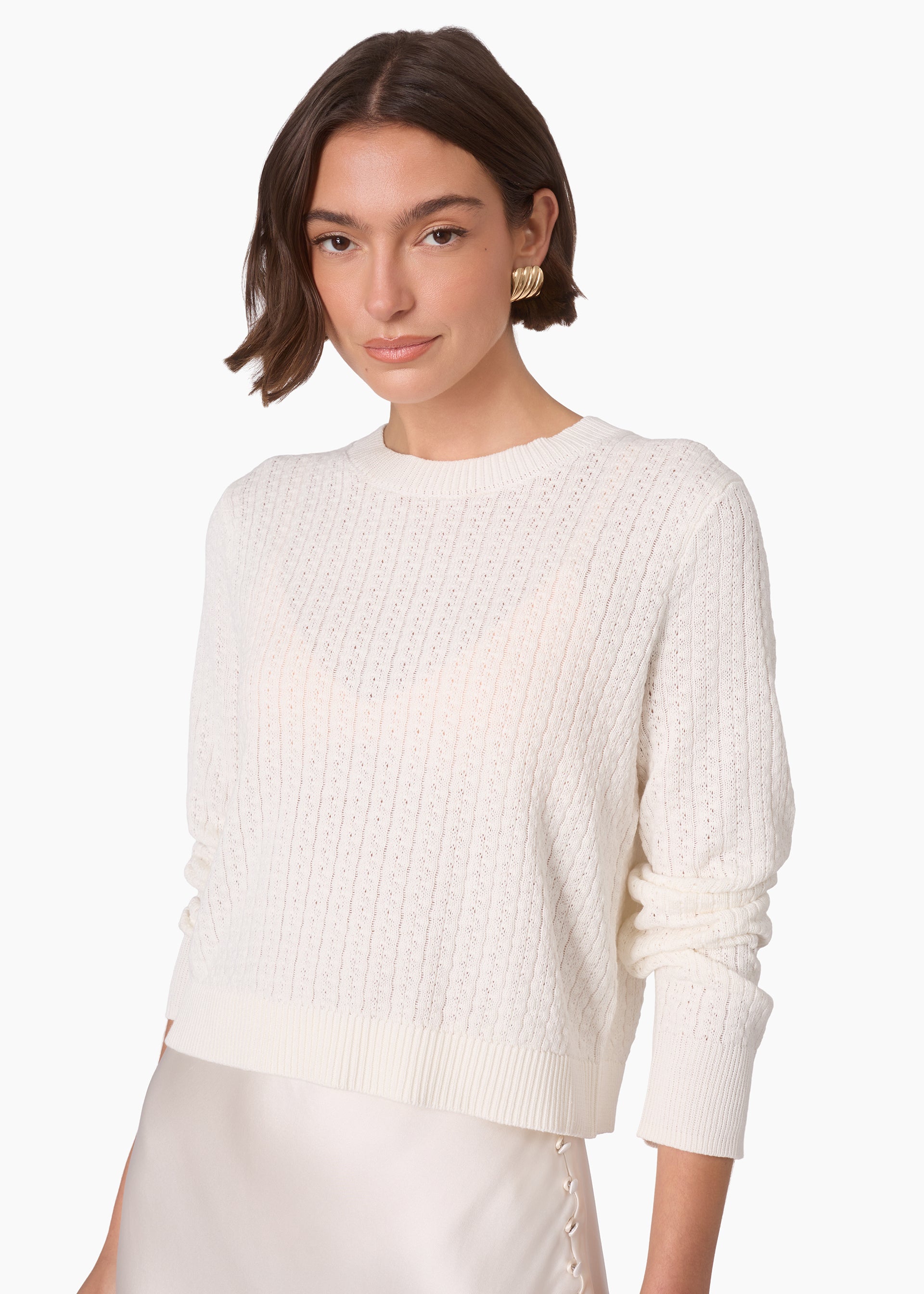 Lesley Cropped Sweater Macadamia – CAMI NYC