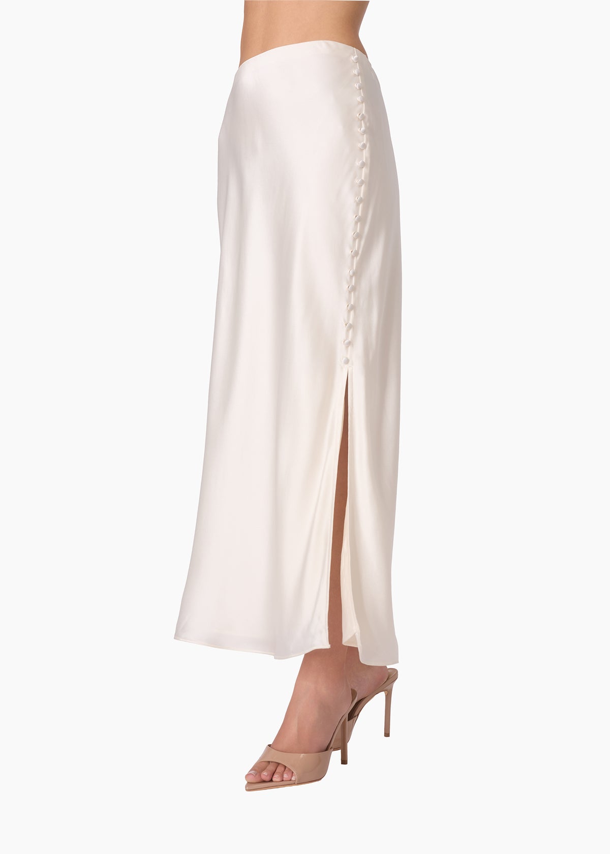 Guynan Silk Maxi Skirt Macadamia