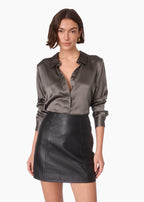 Crosby Silk Blouse Gunmetal