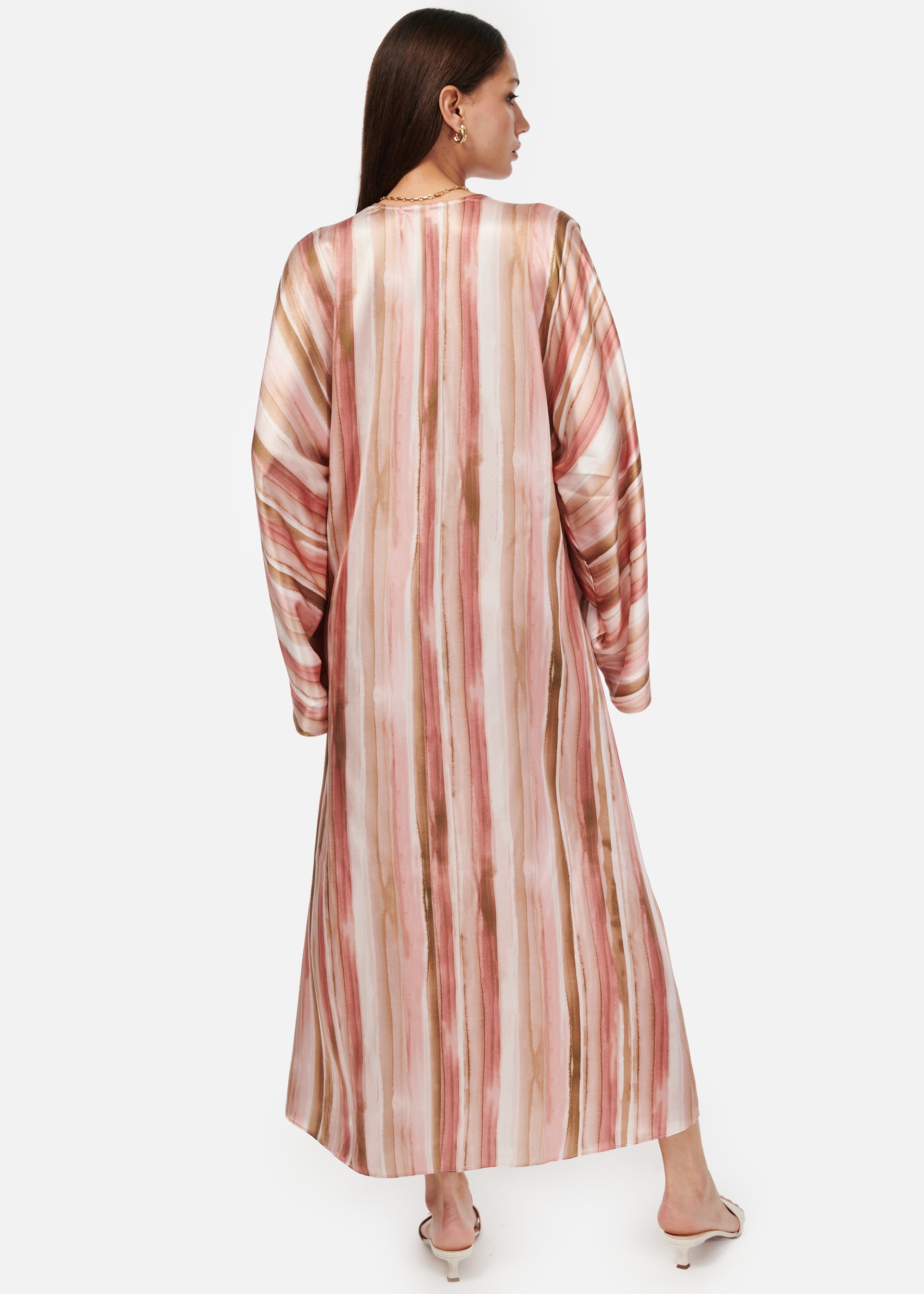 Xanthe Kaftan Dress Painterly Stripe