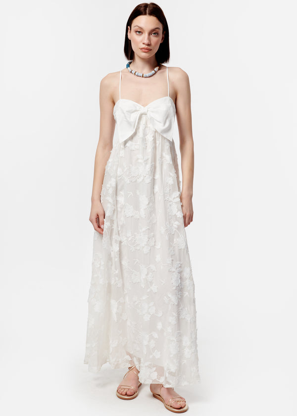 Loa Applique Dress White