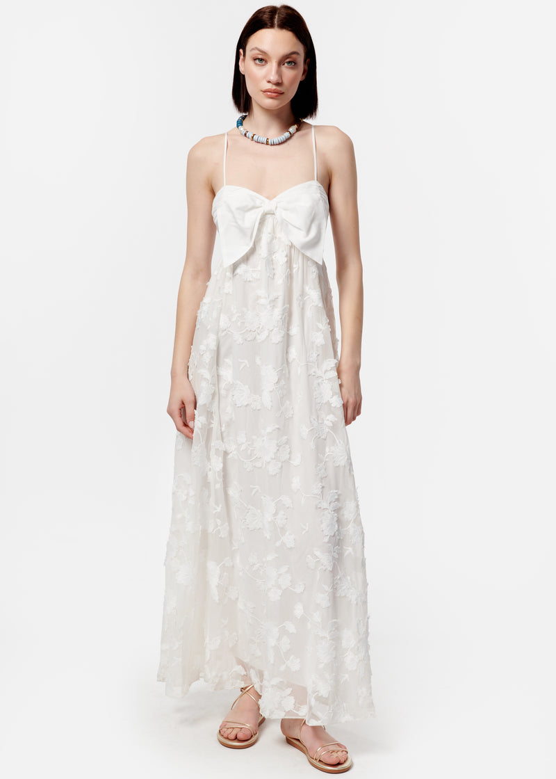 Loa Applique Dress White
