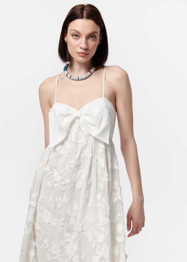 Loa Applique Dress White