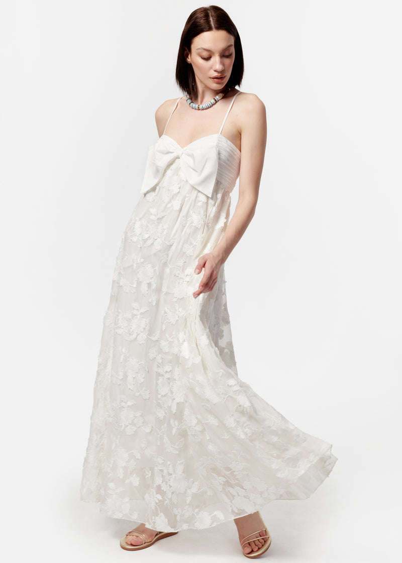 Loa Applique Dress White