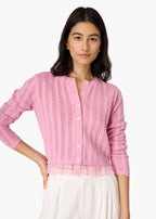 Pedra Pointelle Cardigan Rosebud