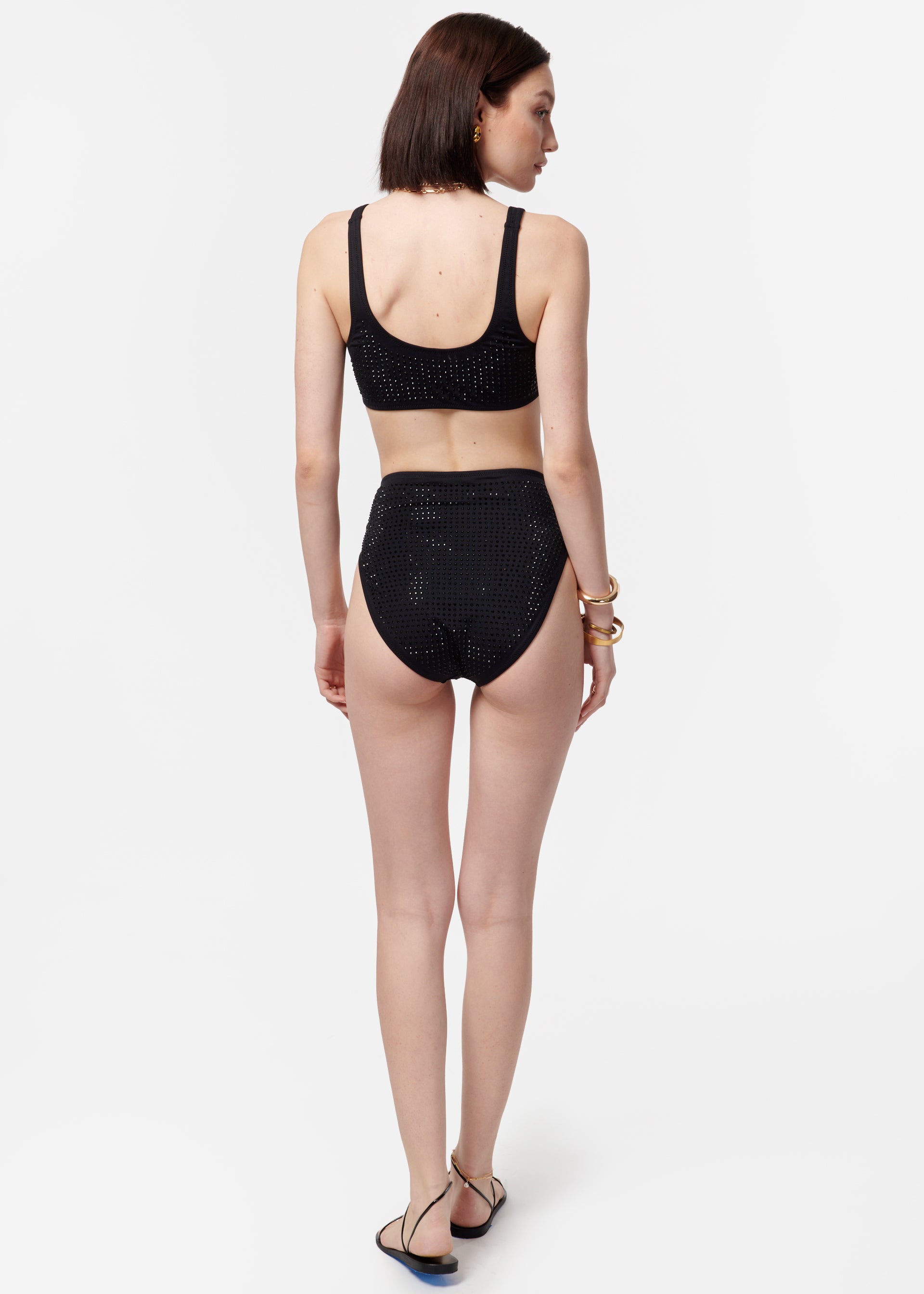 Crystal Bikini Bottom Black