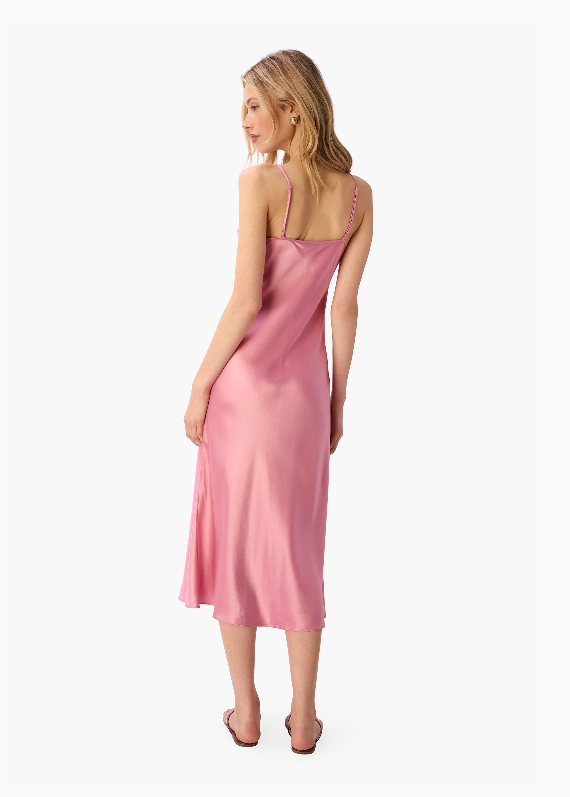 CAMI NYC Women's Isabeau Midi Slip Dress - Pink - Casual dresses