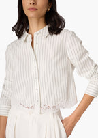 Callum Button Down White Pinstripe