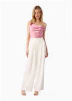 Davina Wide Leg Tencel Pant White