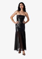 Brent Vegan Leather Bodysuit Black