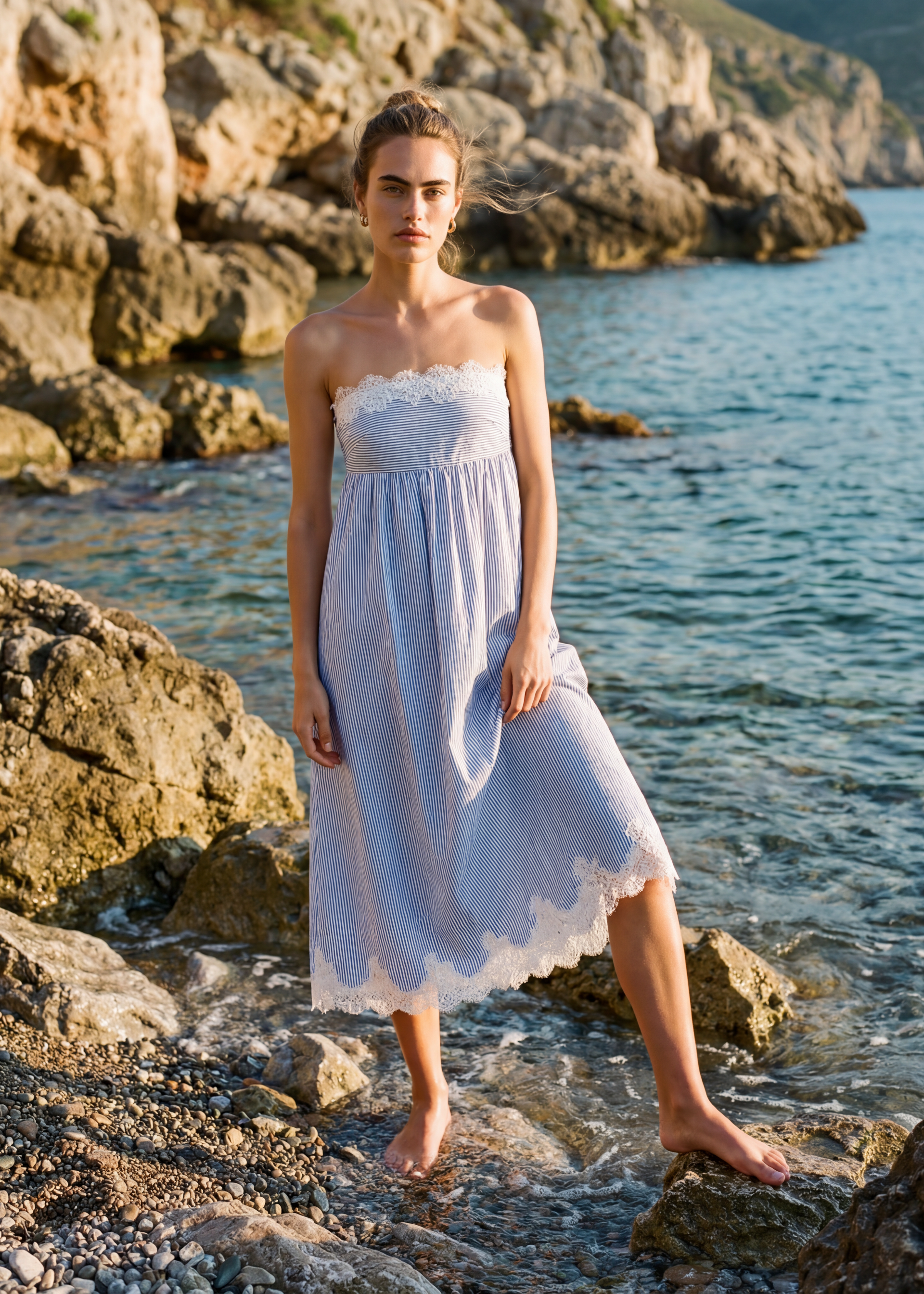 CAMI NYC Kacey Strapless Dress in Blue