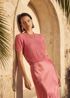 Ellory Cotton Knit Top Hibiscus